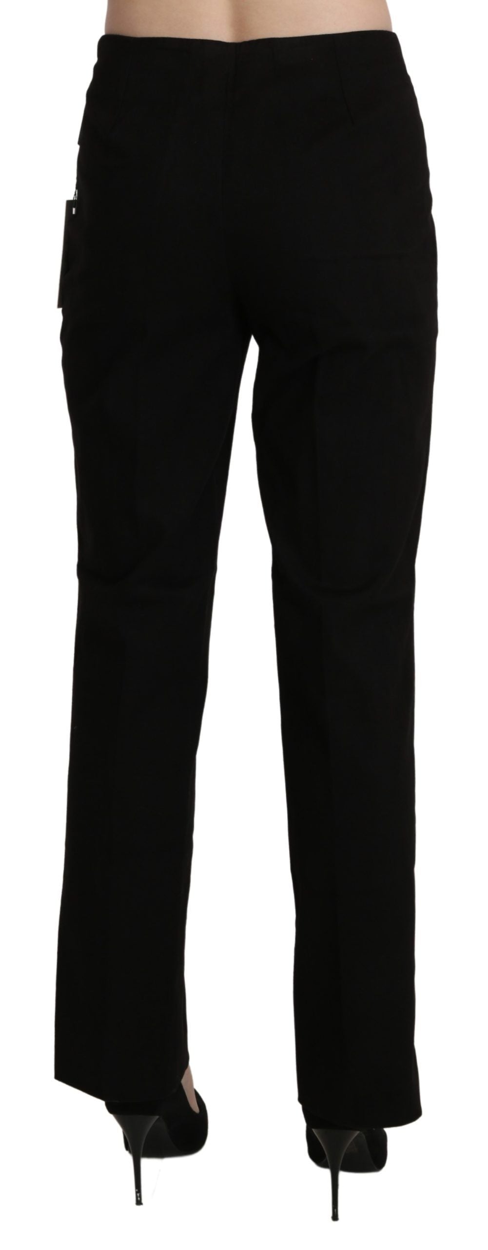 Black High Waist Straight Dress Trouser Pant
