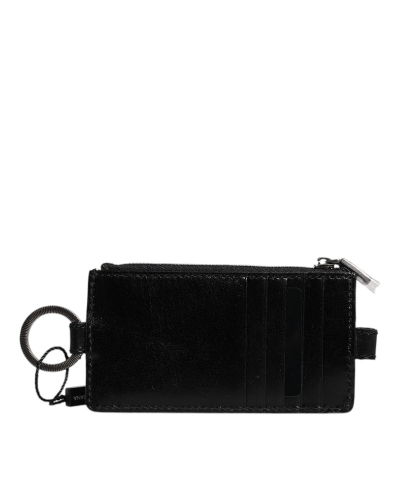 Black Horse Leather Lanyard Logo Card Holder Wallet-Dolce & Gabbana-LabelTerrace.com