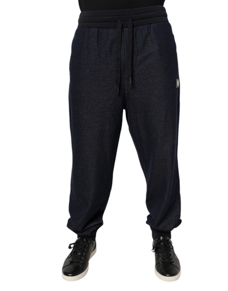 Black Jacquard Jogger Men Sweatpants Pants-Dolce & Gabbana-LabelTerrace.com