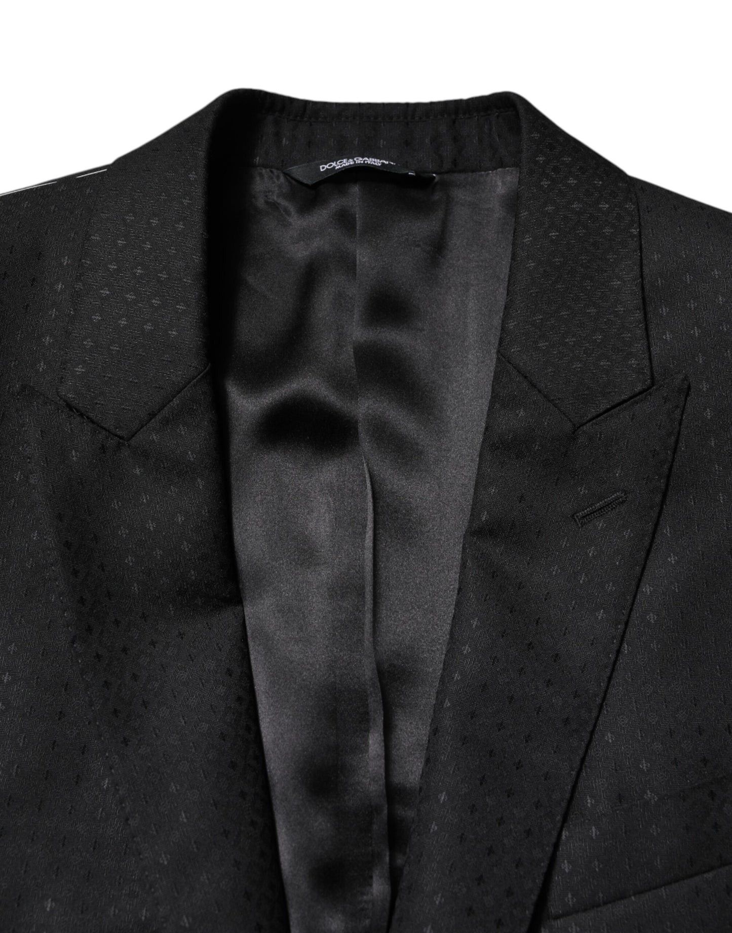 Black Jacquard Single Breasted 2 Piece Suit-Dolce & Gabbana-LabelTerrace.com