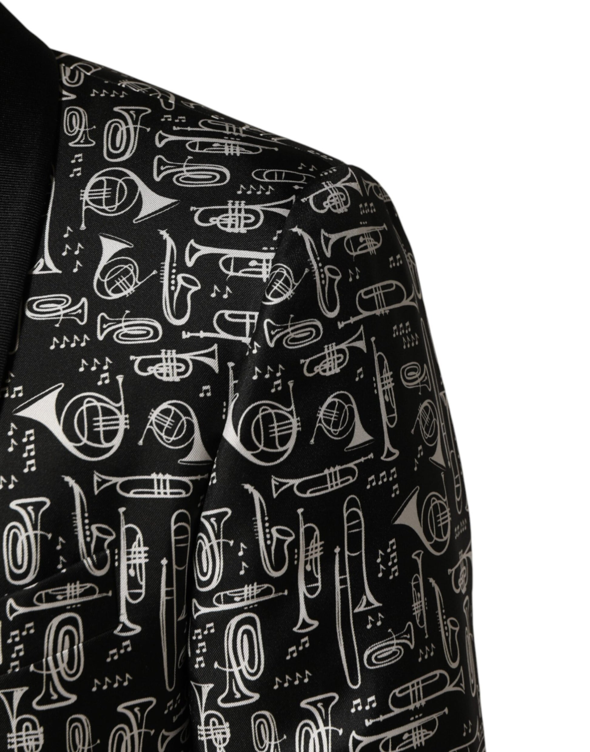 Black Jazz Club Silk Single Breasted Blazer