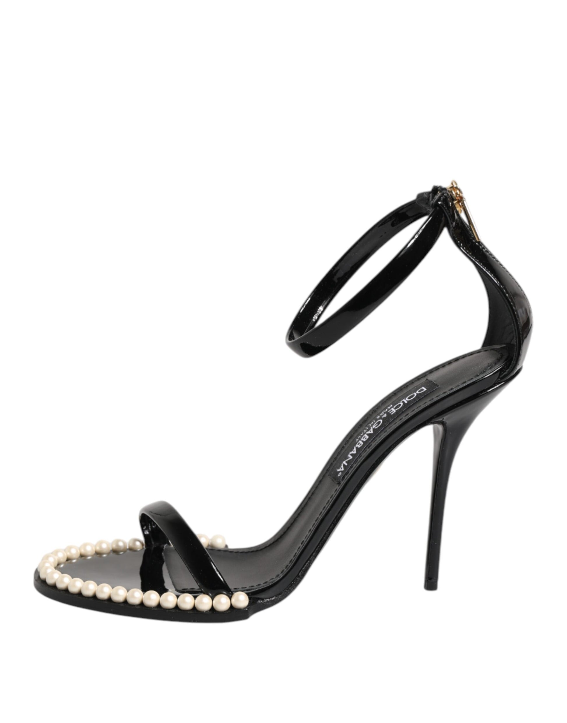 Black KEIRA Pearl Embellished Sandals Shoes-Dolce & Gabbana-LabelTerrace.com