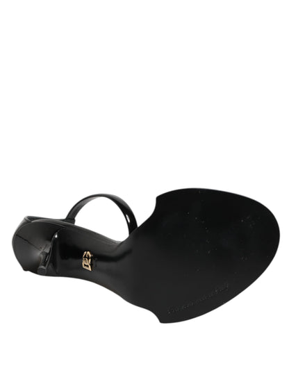 Black KEIRA Pearl Embellished Sandals Shoes-Dolce & Gabbana-LabelTerrace.com