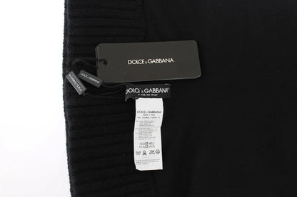 Black Knitted Sequin Hood Scarf Hat-Dolce & Gabbana-LabelTerrace.com