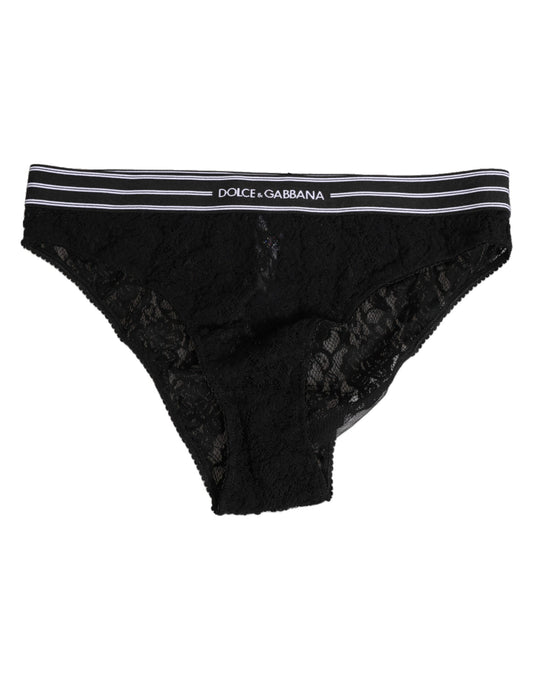Black Lace Nylon High Waist Panty Underwear