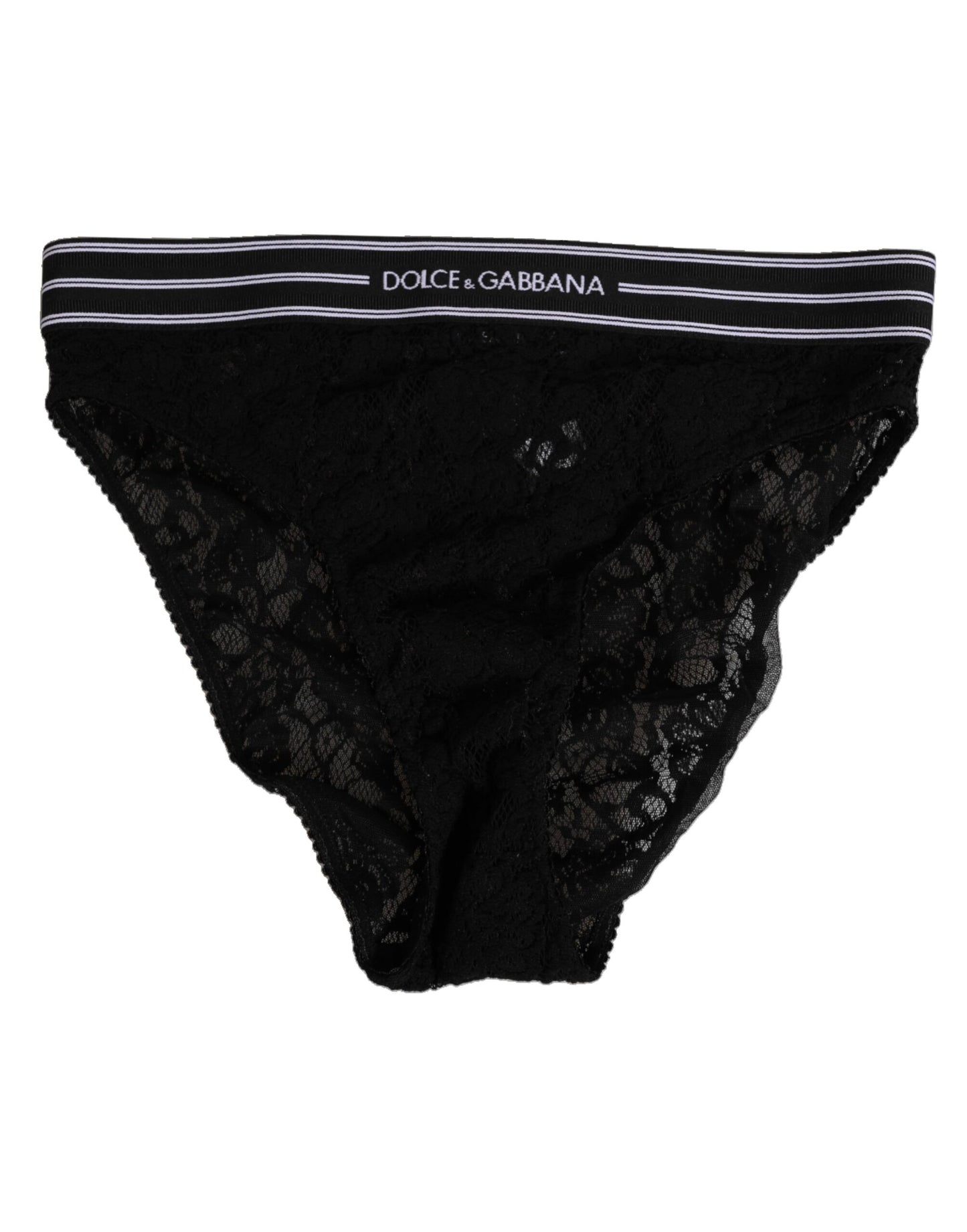 Black Lace Slip Brief Logo Waistband Underwear
