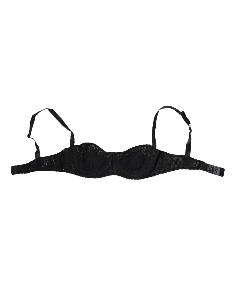 Black Lace Underwire Bra Lingerie Underwear-Dolce & Gabbana-LabelTerrace.com