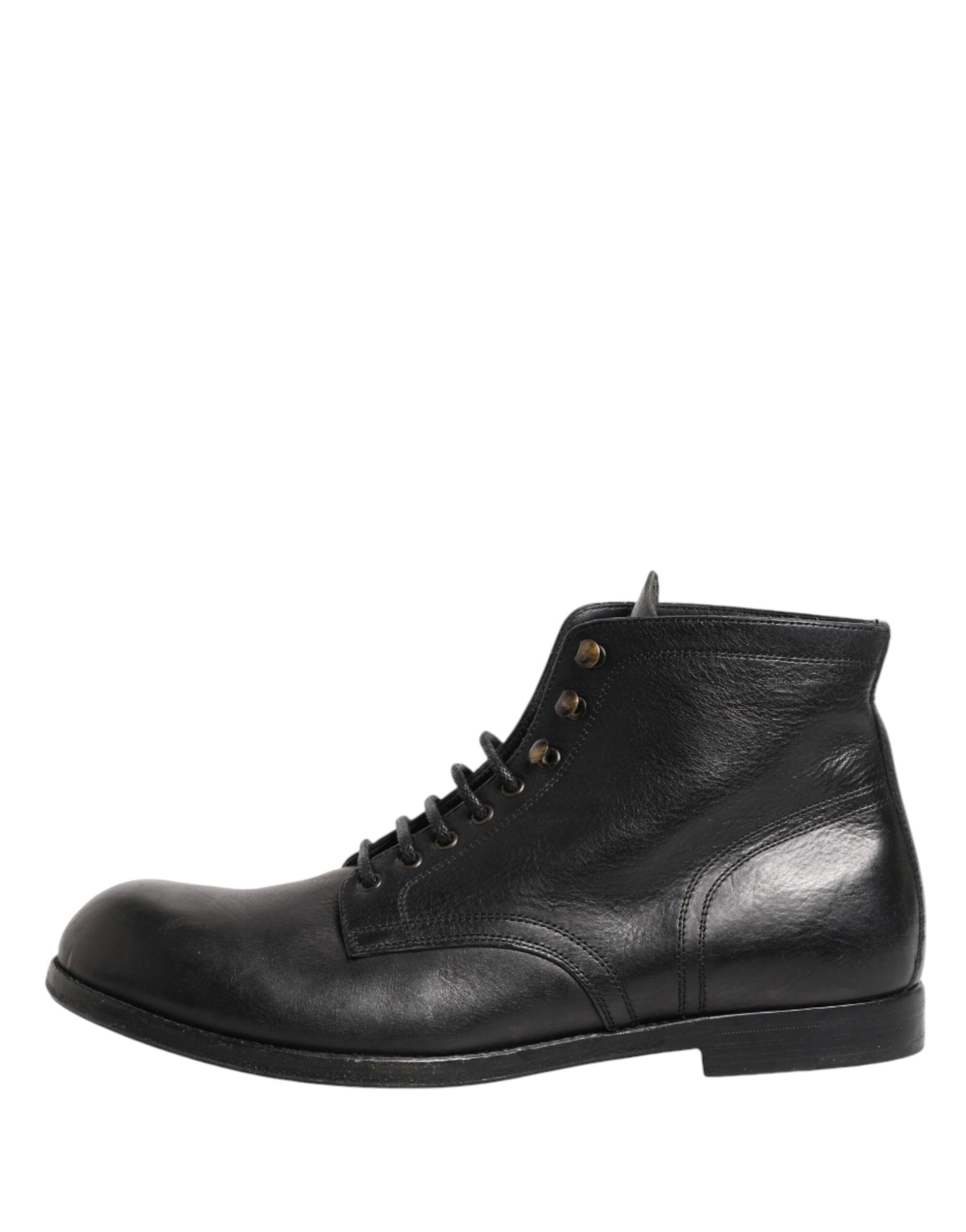 Black Lace Up Short Ankle Boots Men Shoes