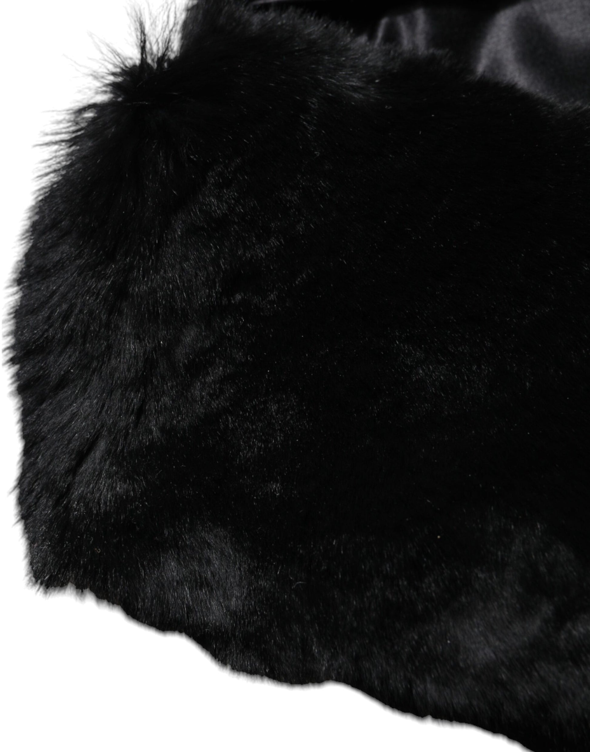 Black Lamb Fur Collar Women Neck Wrap Scarf-Dolce & Gabbana-LabelTerrace.com