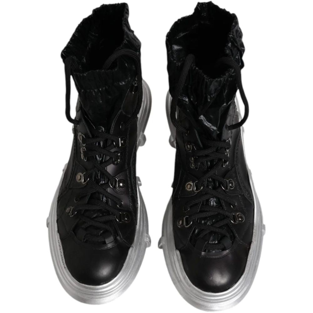 Black Lambskin Men Ankle Boot-Dolce & Gabbana-LabelTerrace.com