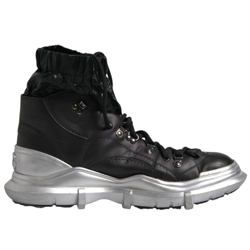 Black Lambskin Men Ankle Boot-Dolce & Gabbana-LabelTerrace.com