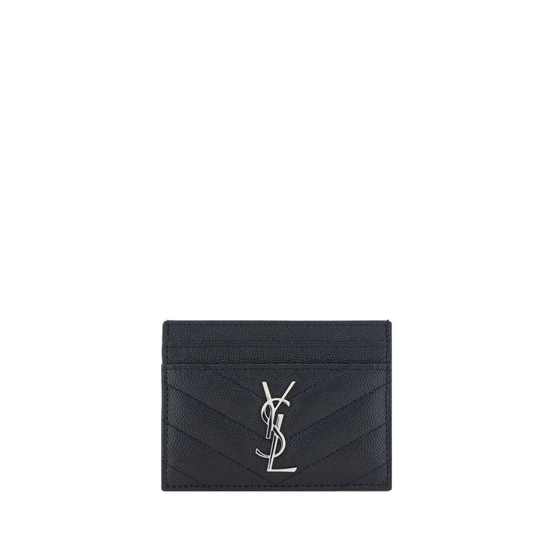 Black Leather Card Holder-Saint Laurent-LabelTerrace.com