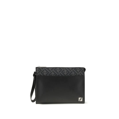 Black Leather Clutch Bag