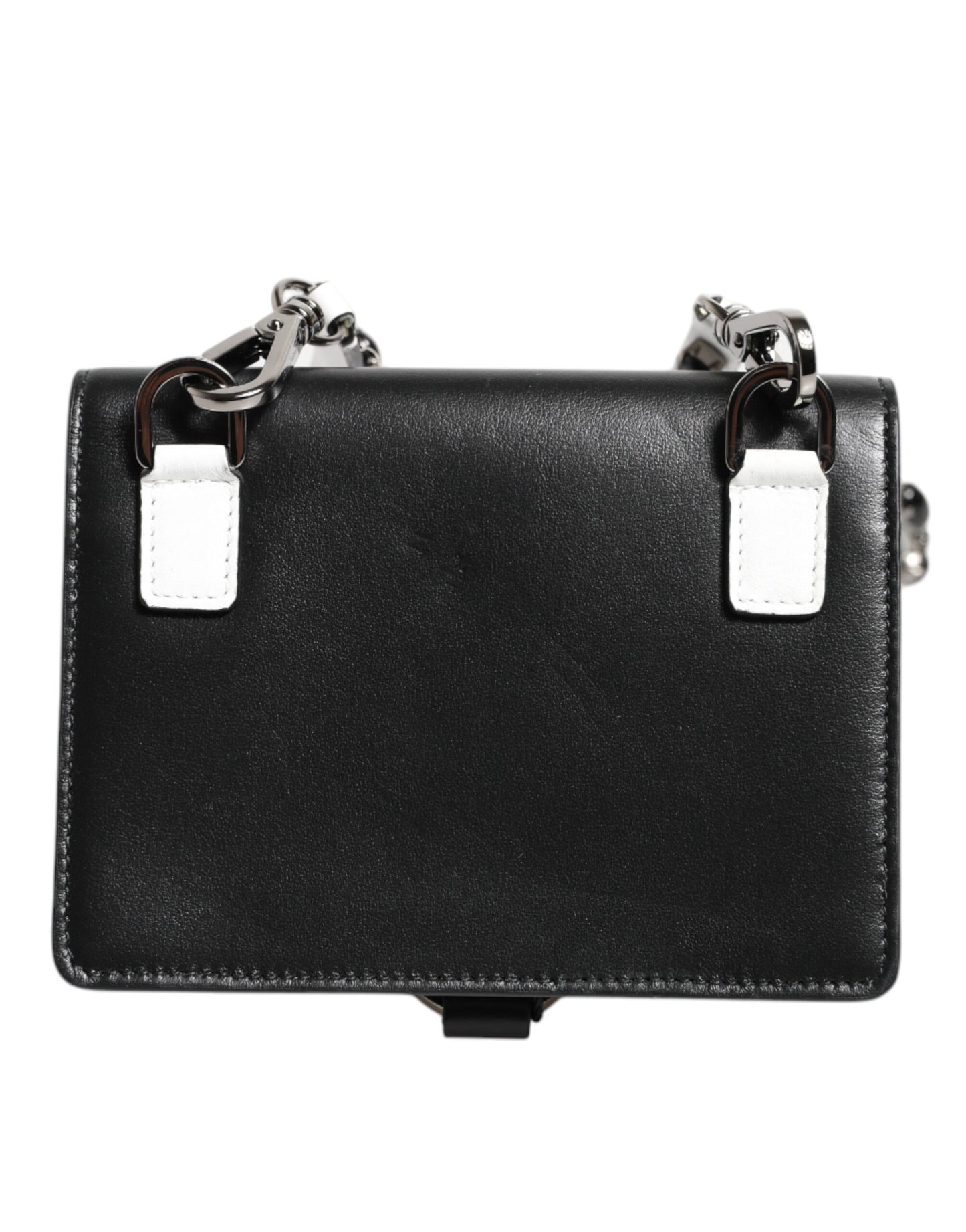 Black Leather Crystal Embellished Card Holder Wallet-Dolce & Gabbana-LabelTerrace.com