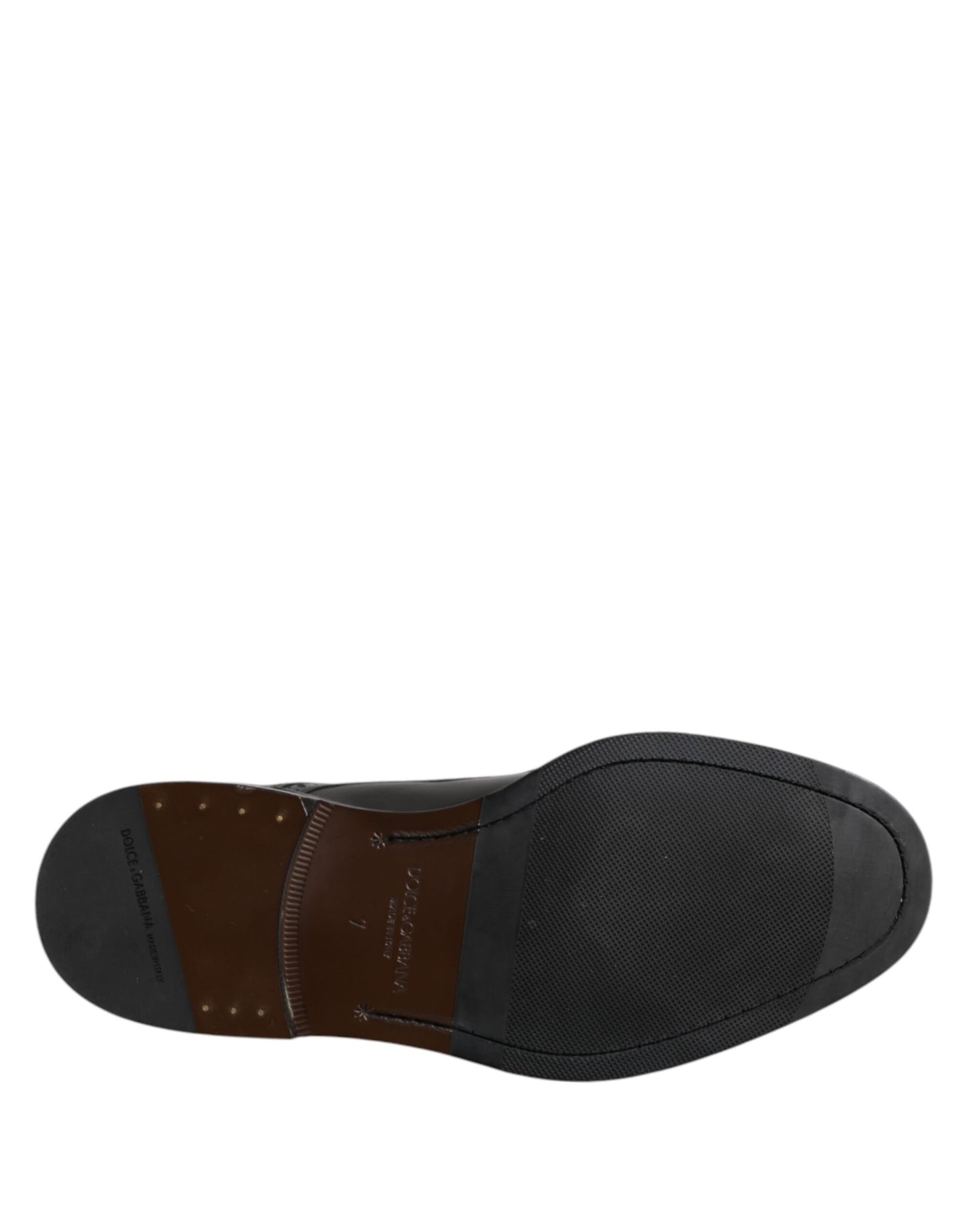 Black Leather Derby Wingtip Formal Shoes-Dolce & Gabbana-LabelTerrace.com