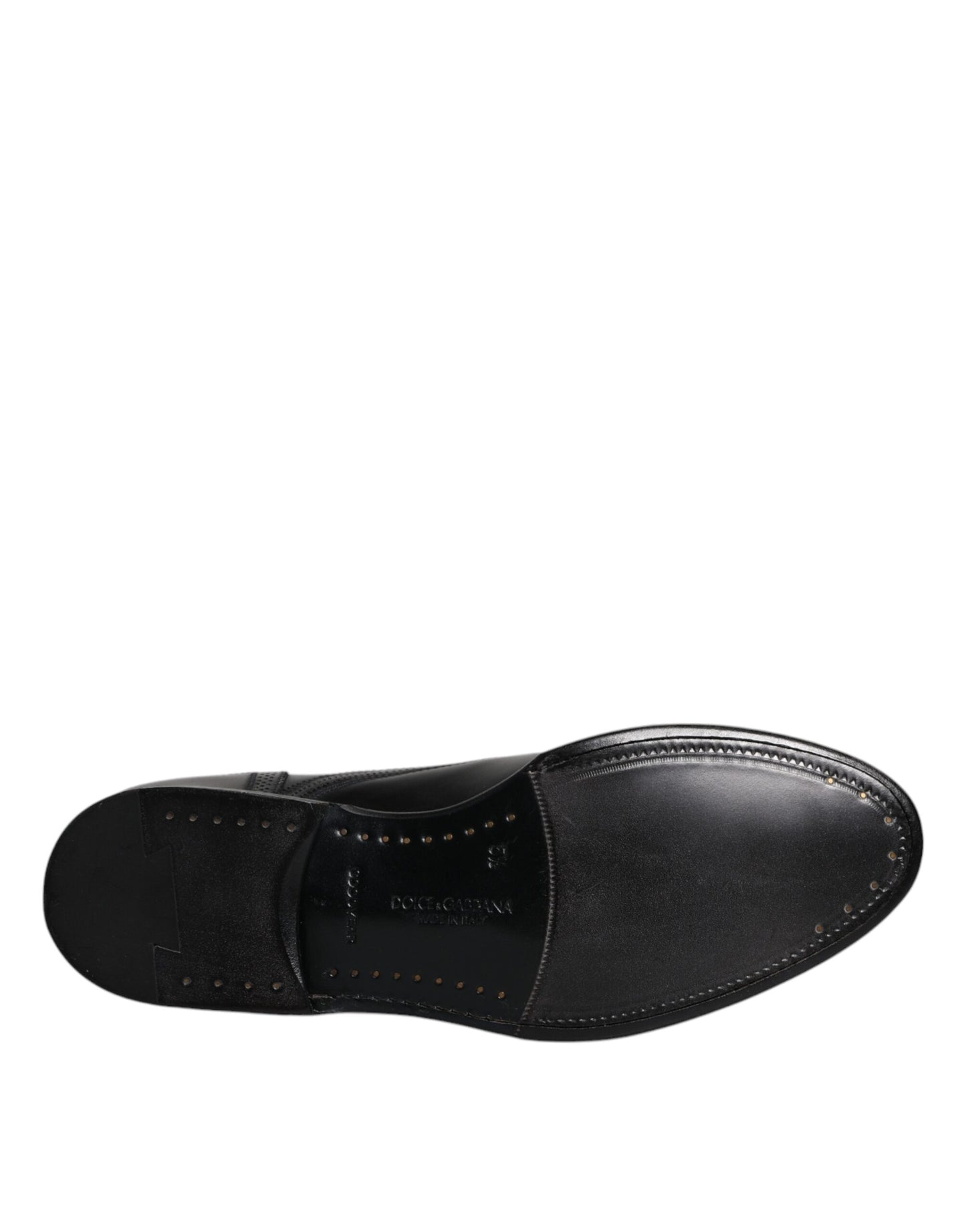 Black Leather Derby Wingtip Formal Shoes-Dolce & Gabbana-LabelTerrace.com