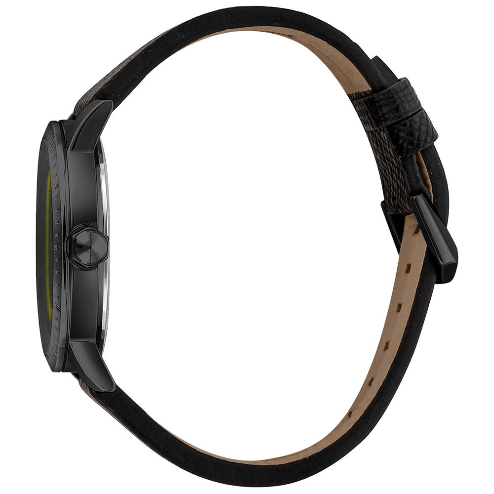 Black Leather Dress Watch