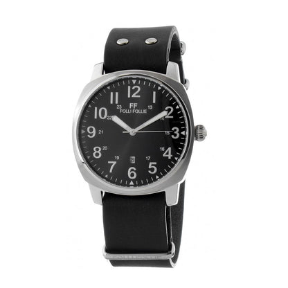 Black Leather Dress Watch