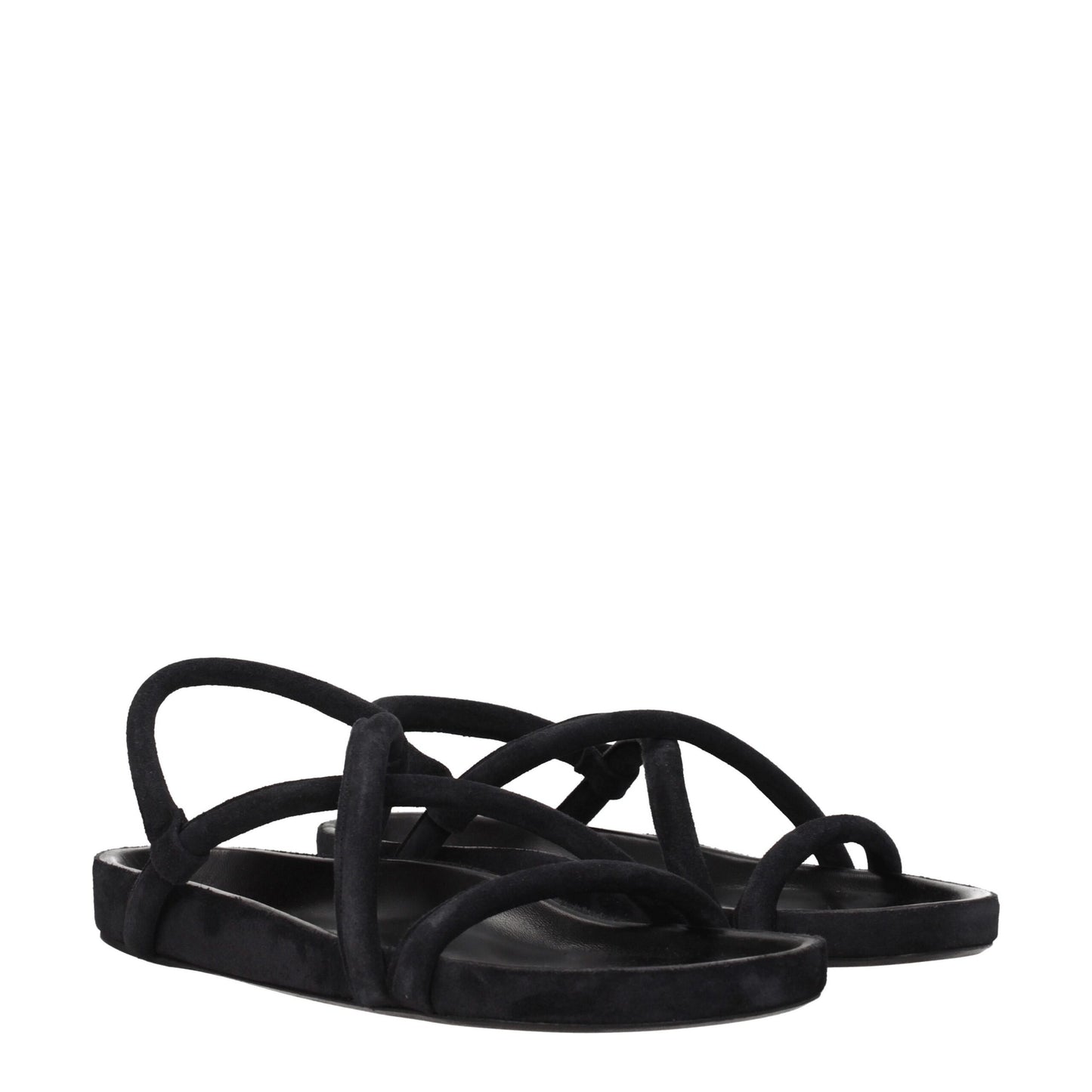 Black Leather Flat Sandals-Isabel Marant-LabelTerrace.com