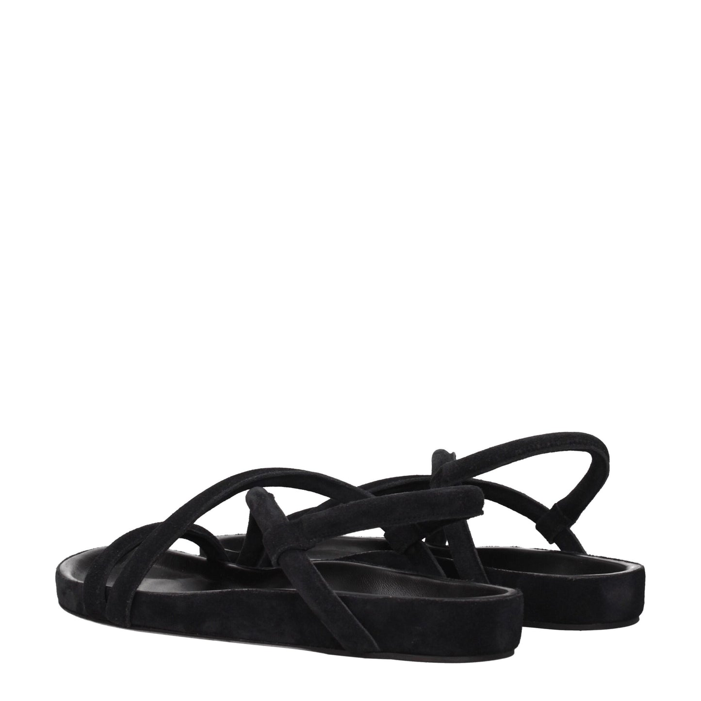 Black Leather Flat Sandals-Isabel Marant-LabelTerrace.com