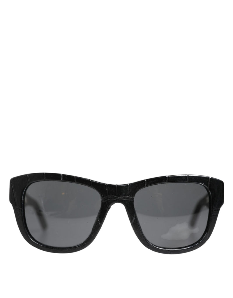 Black Leather Frame DG4177 Tinted Lens Sunglasses-Dolce & Gabbana-LabelTerrace.com
