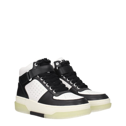 Black Leather High Top Sneakers