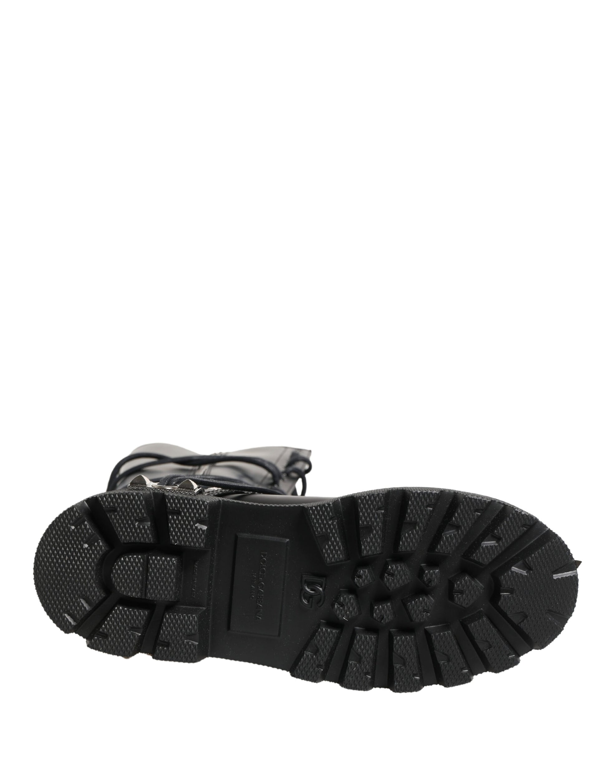 Black Leather Knee High Combat Boots Shoes