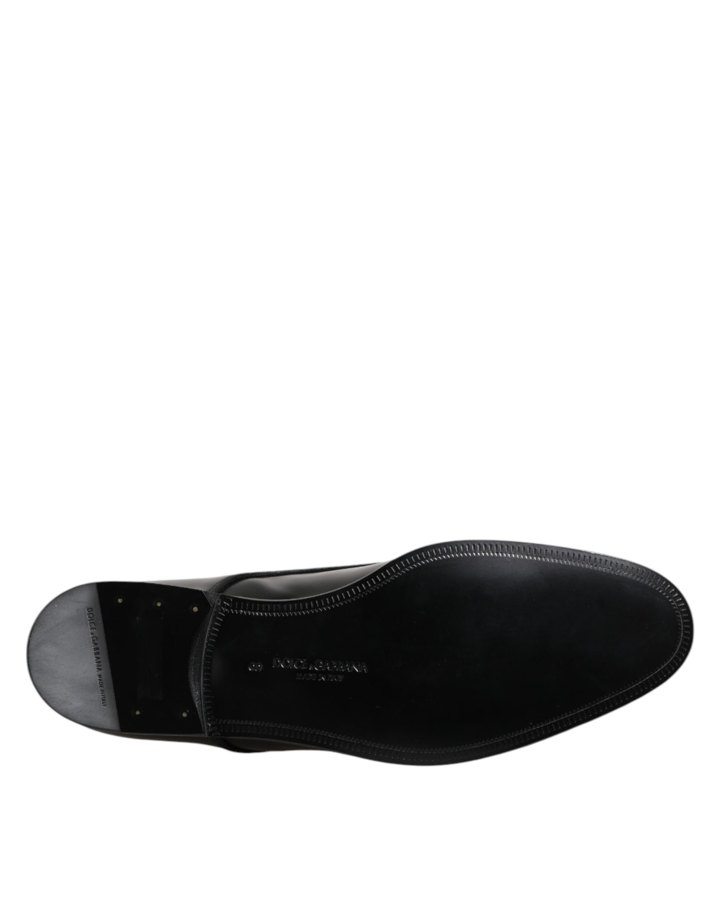 Black Leather Lace Up Derby Men Dress Shoes-Dolce & Gabbana-LabelTerrace.com