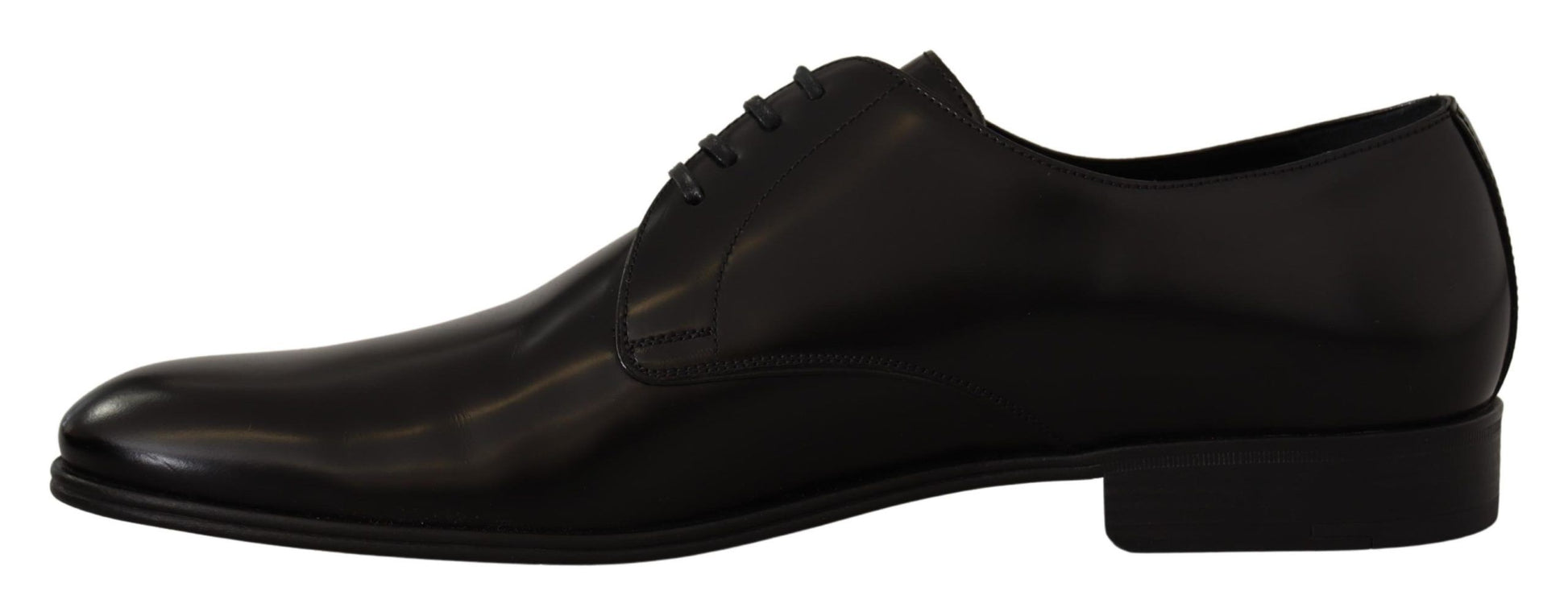 Black Leather Lace Up Formal Derby Shoes-Dolce & Gabbana-LabelTerrace.com