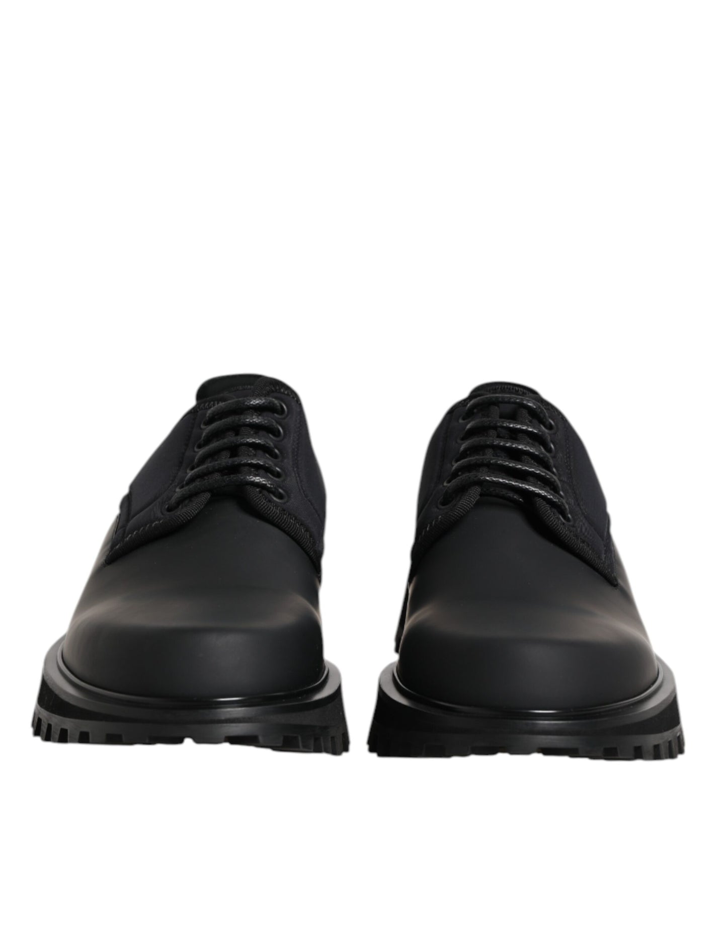 Black Leather Lace Up Trekking Dress Shoes-Dolce & Gabbana-LabelTerrace.com