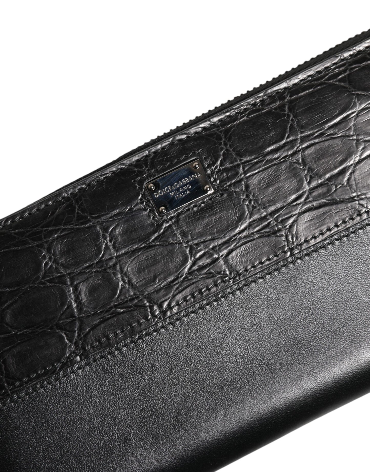 Black Leather Logo Plaque Zip Around Continental Wallet-Dolce & Gabbana-LabelTerrace.com
