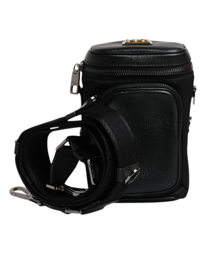 Black Leather Logo Purse Crossbody Camera Bag-Dolce & Gabbana-LabelTerrace.com