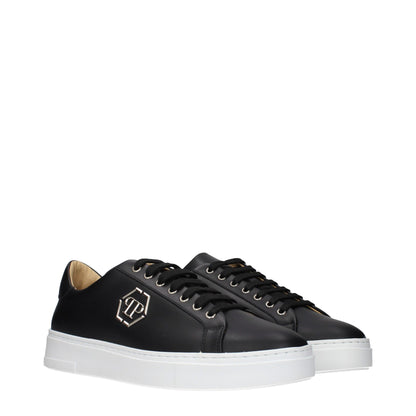 Black Leather Low Top Sneakers