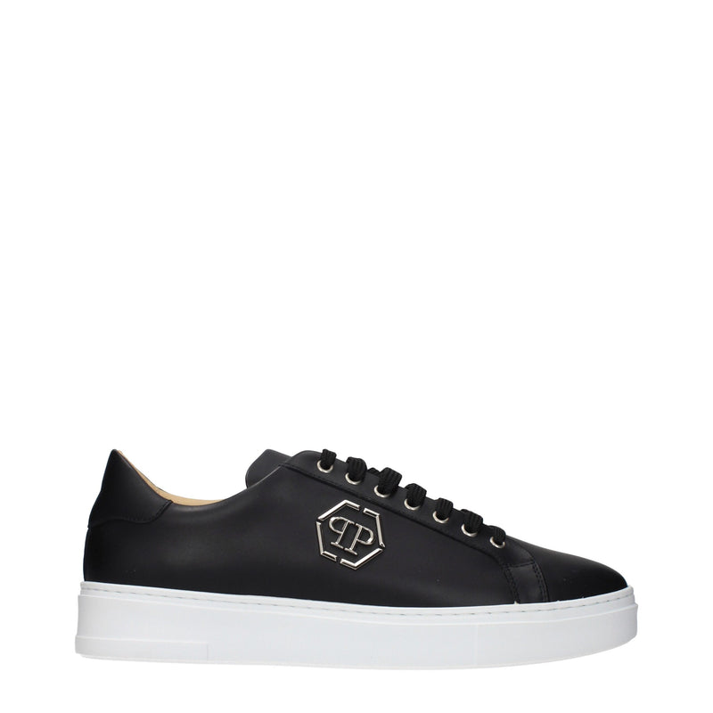 Black Leather Low Top Sneakers