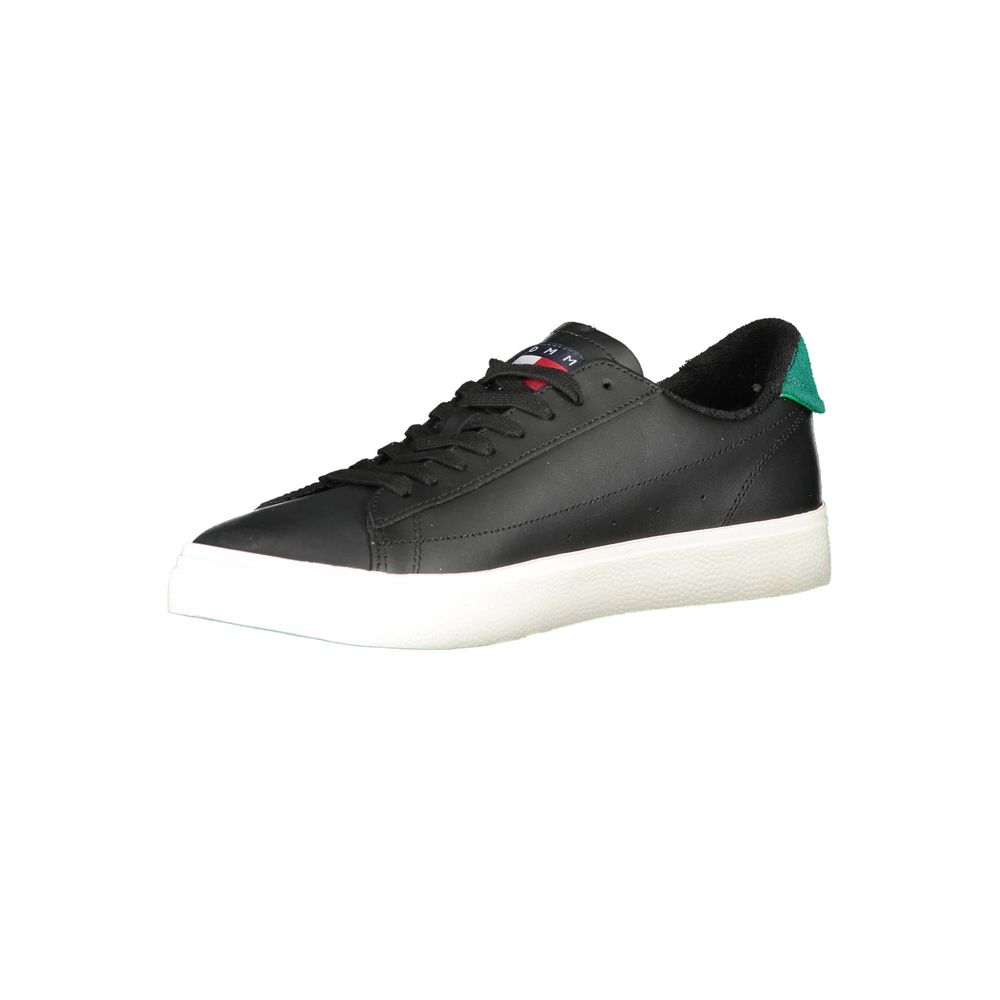 Black Leather Men Sneaker