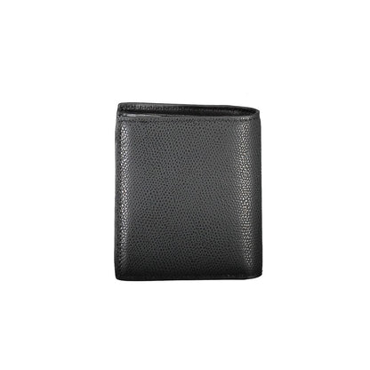 Black Leather Men Wallet-Tommy Hilfiger-LabelTerrace.com