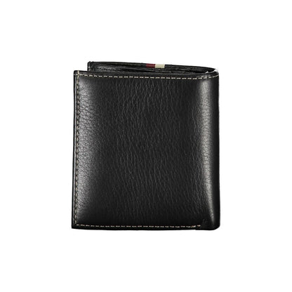 Black Leather Men Wallet-Tommy Hilfiger-LabelTerrace.com