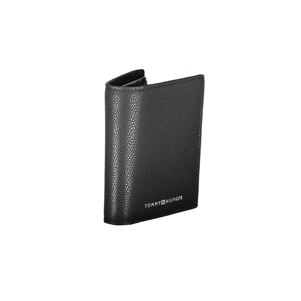 Black Leather Men Wallet-Tommy Hilfiger-LabelTerrace.com