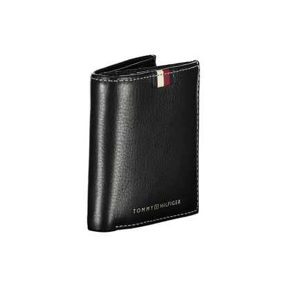 Black Leather Men Wallet-Tommy Hilfiger-LabelTerrace.com