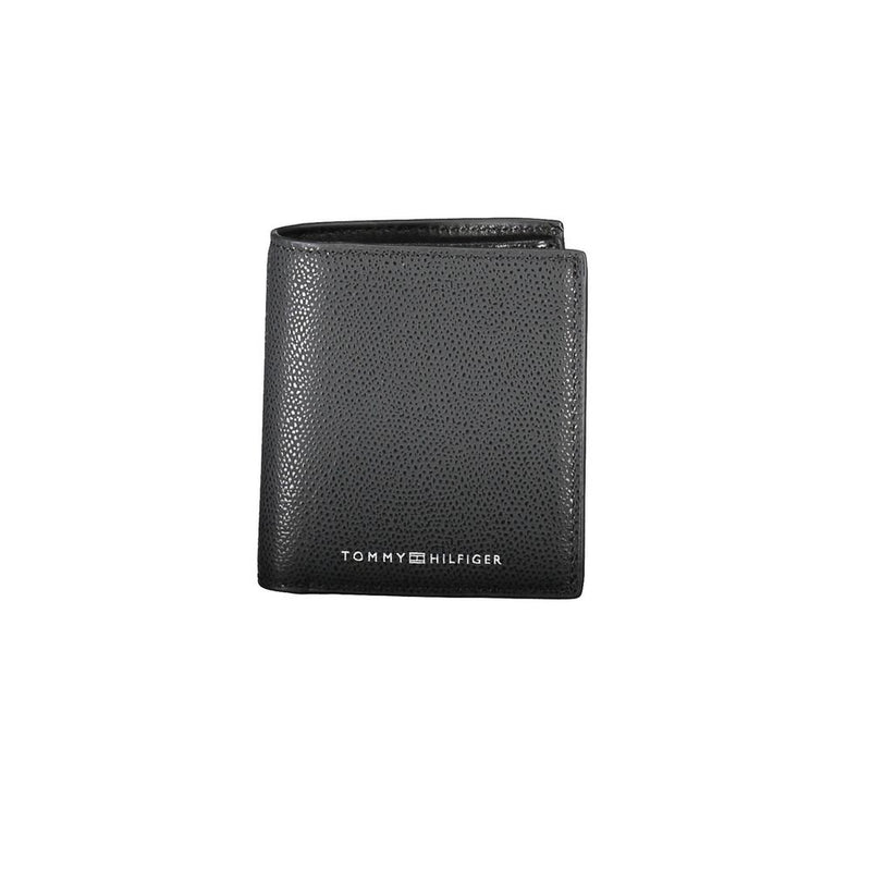 Black Leather Men Wallet-Tommy Hilfiger-LabelTerrace.com