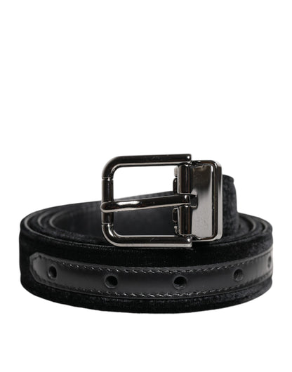 Black Leather Metal Buckle Classic Belt-Dolce & Gabbana-LabelTerrace.com