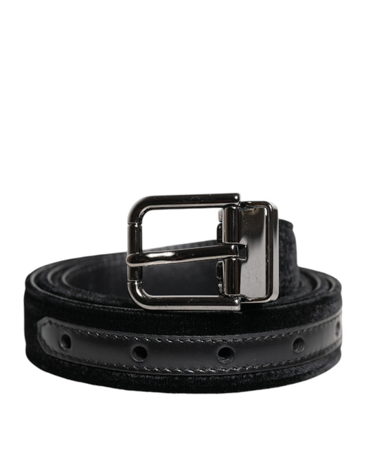 Black Leather Metal Buckle Classic Belt-Dolce & Gabbana-LabelTerrace.com