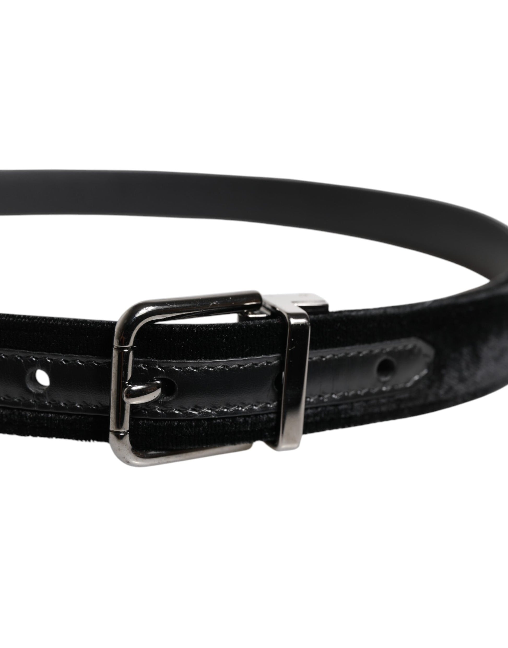 Black Leather Metal Buckle Classic Belt-Dolce & Gabbana-LabelTerrace.com