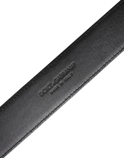 Black Leather Metal Buckle Classic Belt-Dolce & Gabbana-LabelTerrace.com