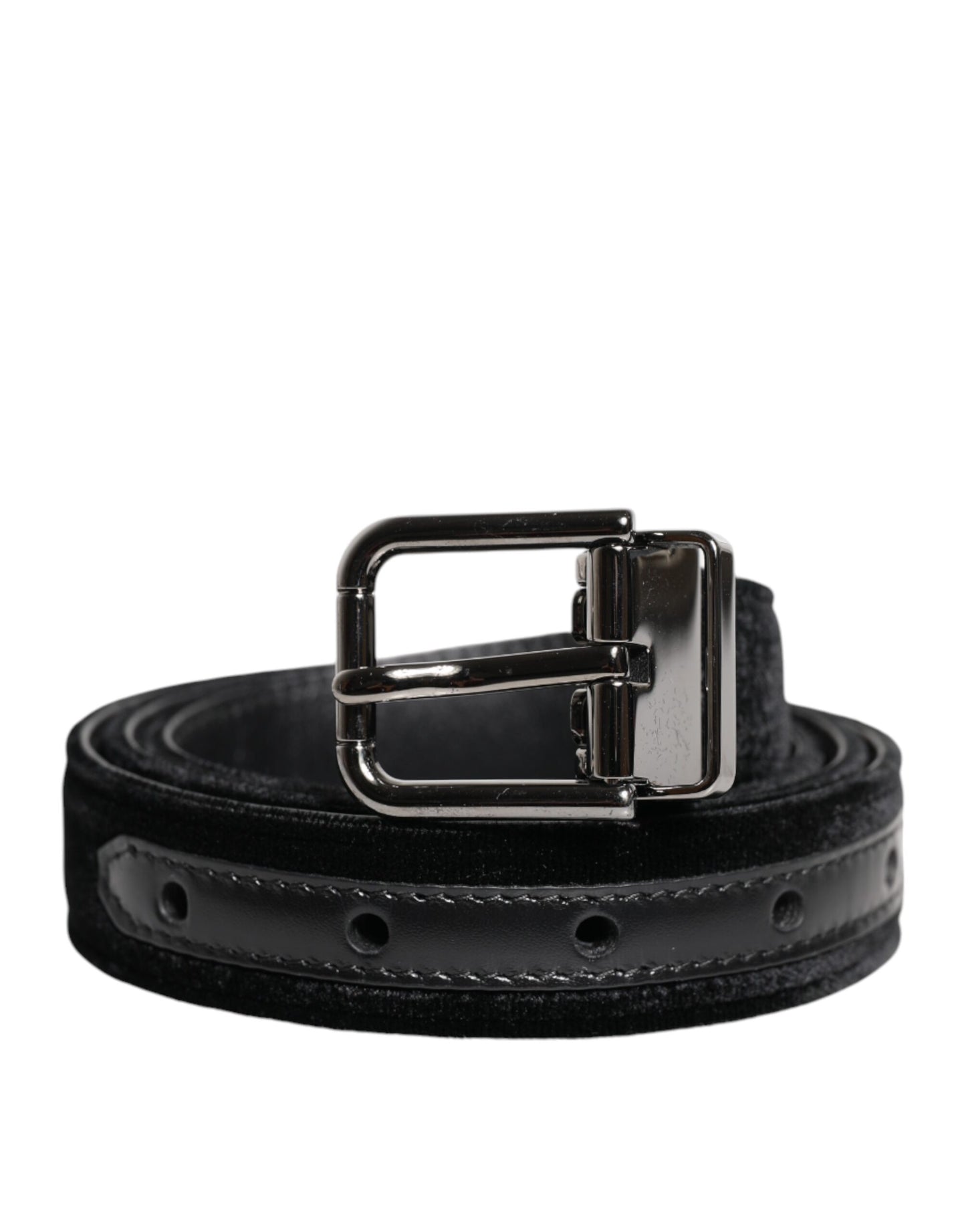 Black Leather Metal Buckle Classic Belt-Dolce & Gabbana-LabelTerrace.com