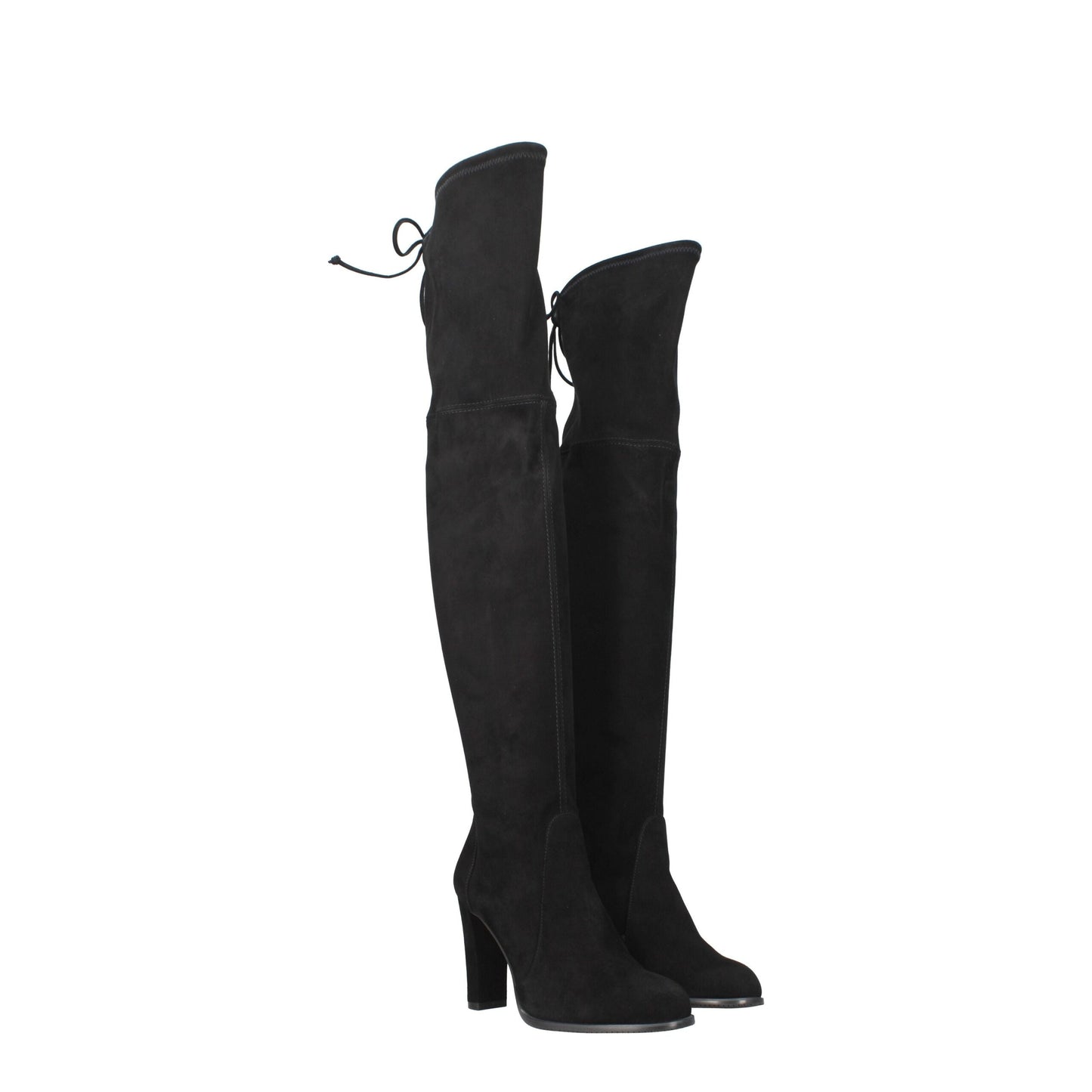 Black Leather Over The Knee-Stuart Weitzman-LabelTerrace.com