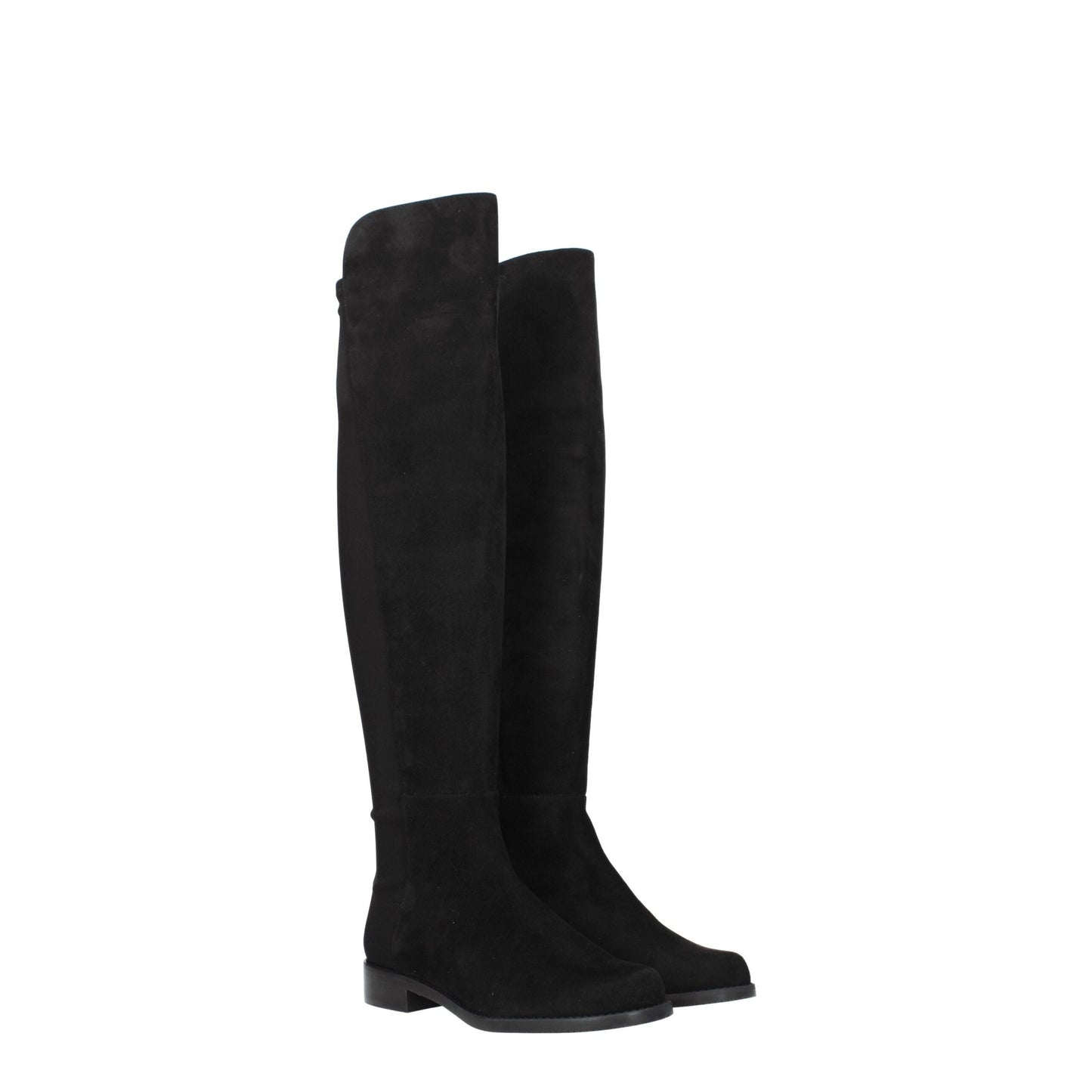 Black Leather Over The Knee-Stuart Weitzman-LabelTerrace.com