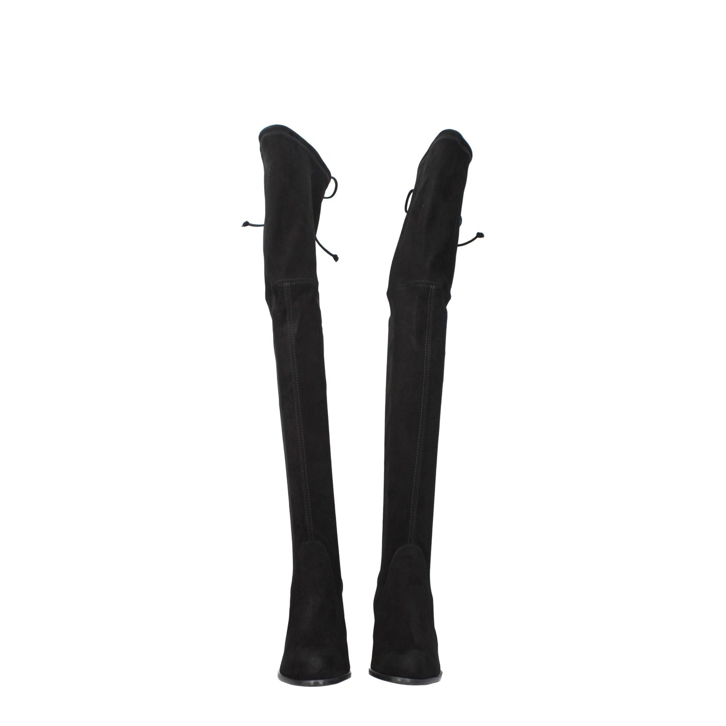 Black Leather Over The Knee-Stuart Weitzman-LabelTerrace.com