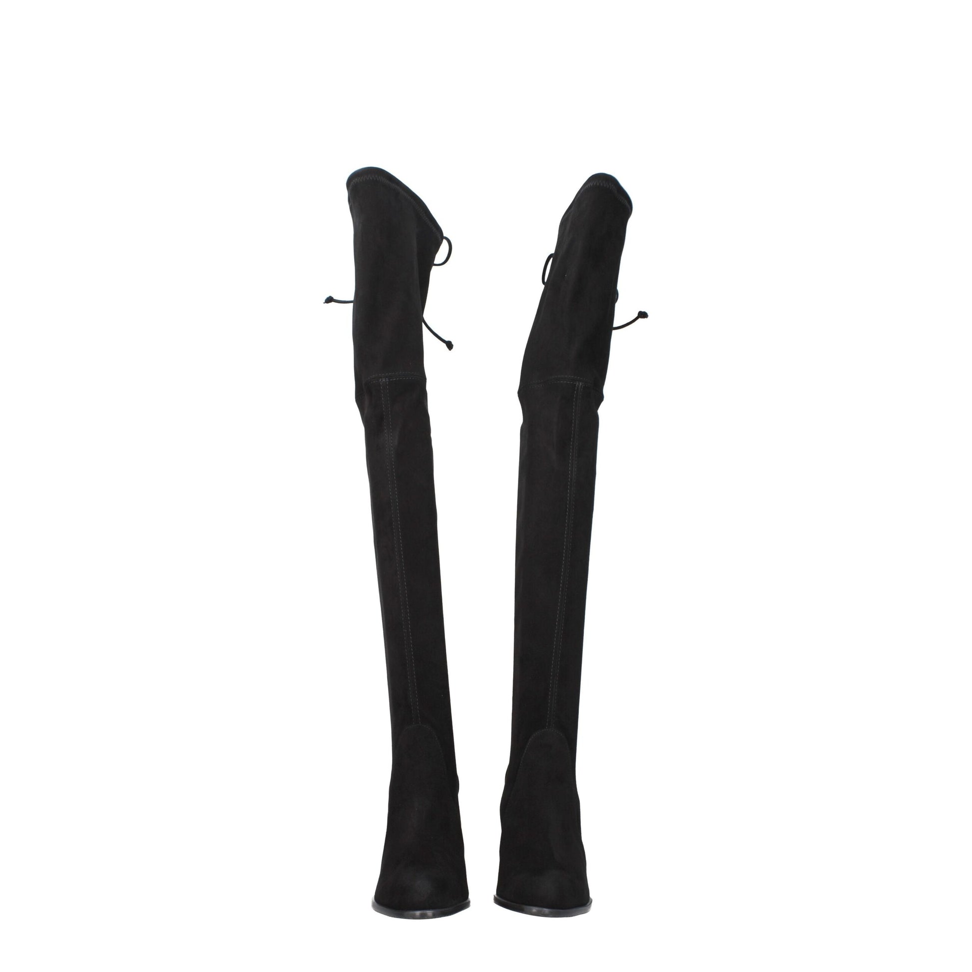 Black Leather Over The Knee-Stuart Weitzman-LabelTerrace.com