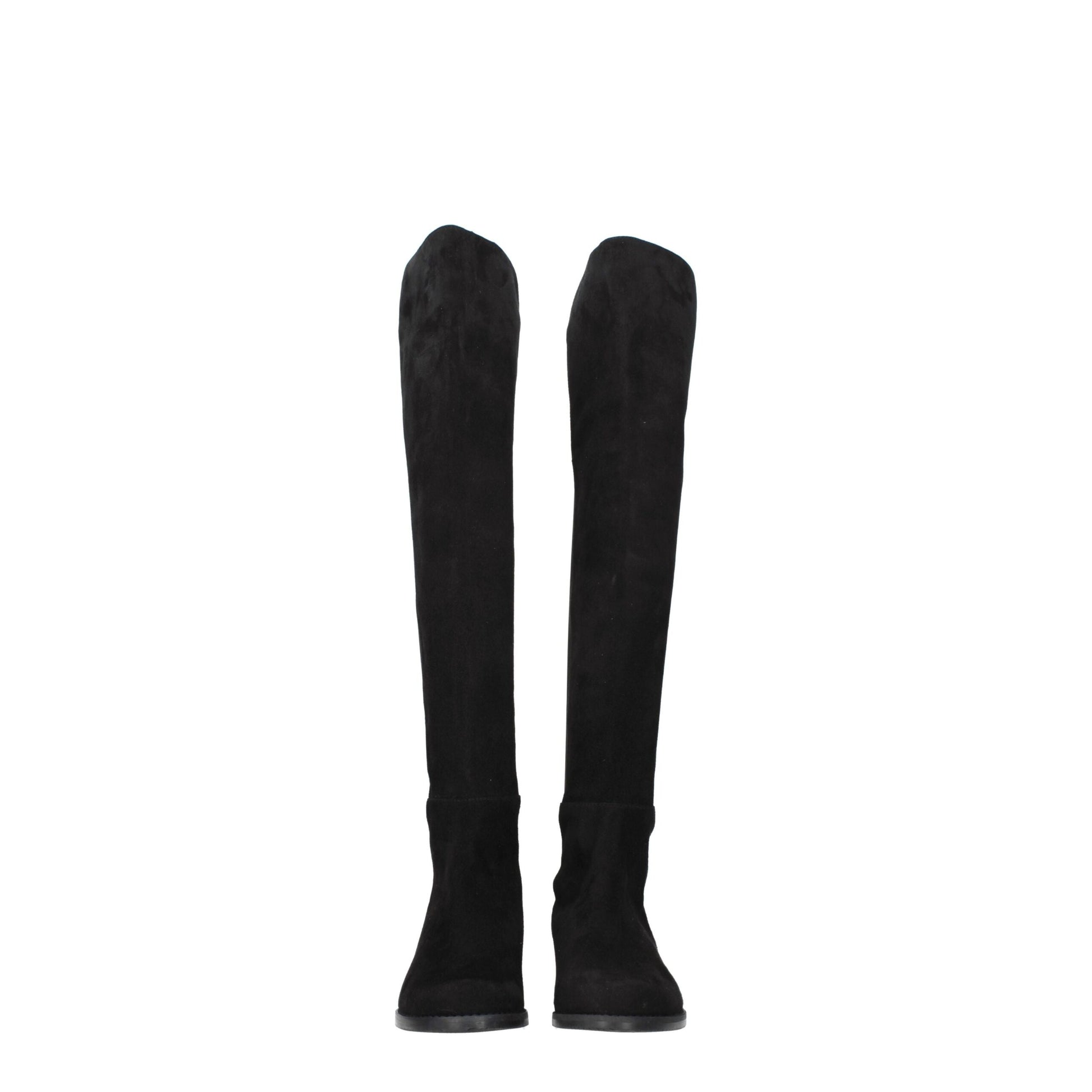 Black Leather Over The Knee-Stuart Weitzman-LabelTerrace.com